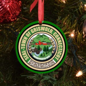 Green Griswold Town Seal Christmas Ornament