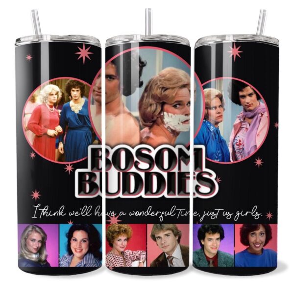 TV Bosom Buddies Retro TV Show Inspired 20oz Slim Stainless Steel Tumbler