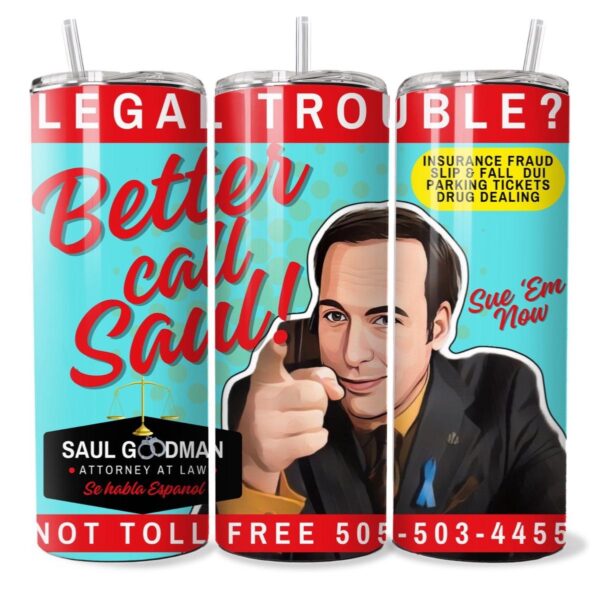 Better Call Saul TV Inspired 20oz Stainless Steel Slim Tumbler