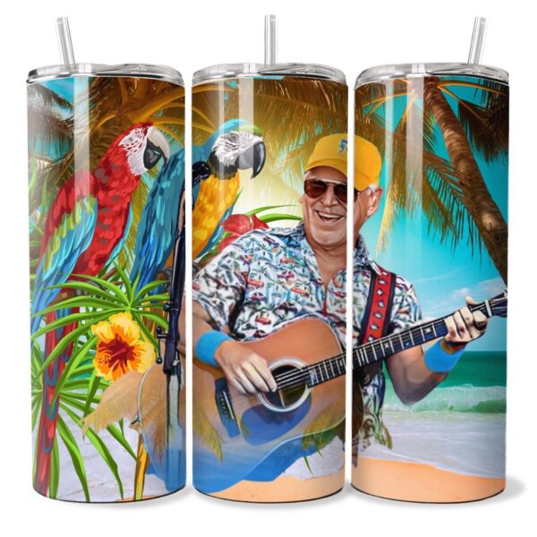 MUSIC Jimmy Buffett Inspired Margarita 20oz Slim Stainless Steel Tumbler