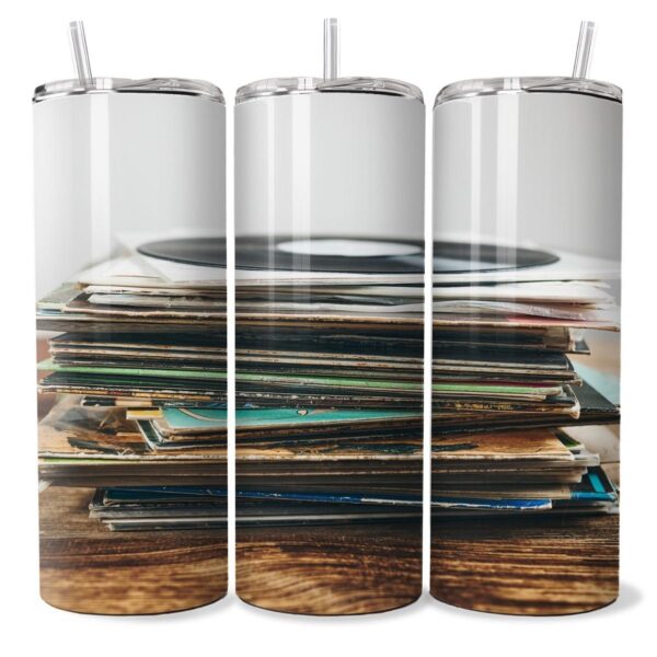Stack of Pure Vinyl Stainless Steel 20oz Slim Tumbler Bottle Drinkware