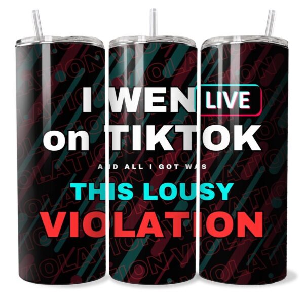 POP LIVE and a Violation 20oz Slim Stainless Steel Tumbler