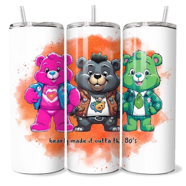POP Bearly Made It Outta the 80’s 20oz Slim Stainless Steel Tumbler