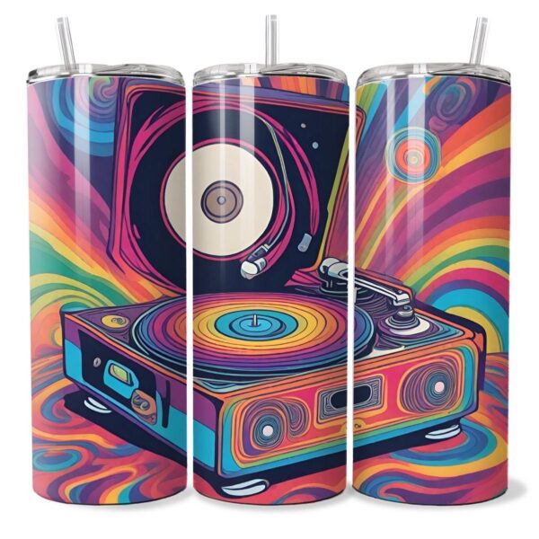 POP Retro Groovy Turntable 20oz Slim Stainless Steel Tumbler