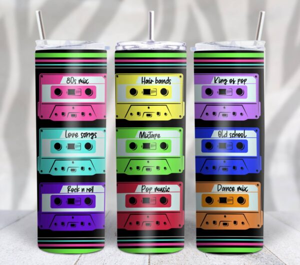 80's Retro Colorful Mixtape Hot Cold Bottle
