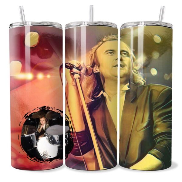 Phil Collins Inspired Rock Stainless  Steel 20oz Slim Tumbler Bottle Drinkware