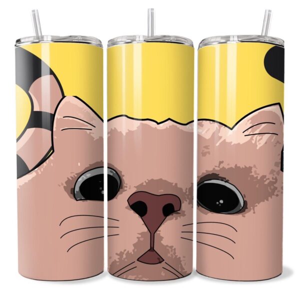 POP Cat Lover Nosey Feline 20oz Slim Stainless Steel Tumbler