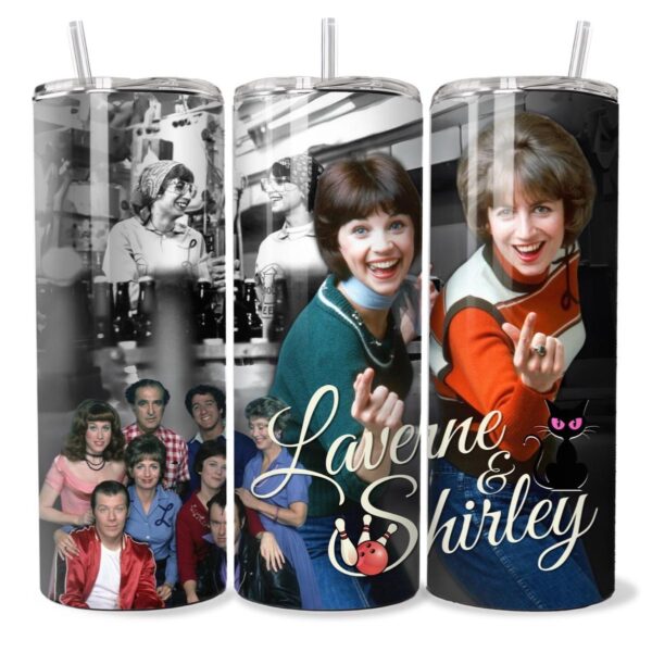 Laverne & Shirley Retro TV Show Inspired Stainless Steel 20oz Slim Tumbler