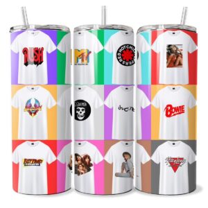 Retro 80’s Music T-Shirt Tumbler Bottle Drinkware
