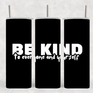 Be Kind To Yourself and Others Retro Beverage Tumbler | Be Kind Vintage Style Hot Cold Water Bottle Drinkware Stainless