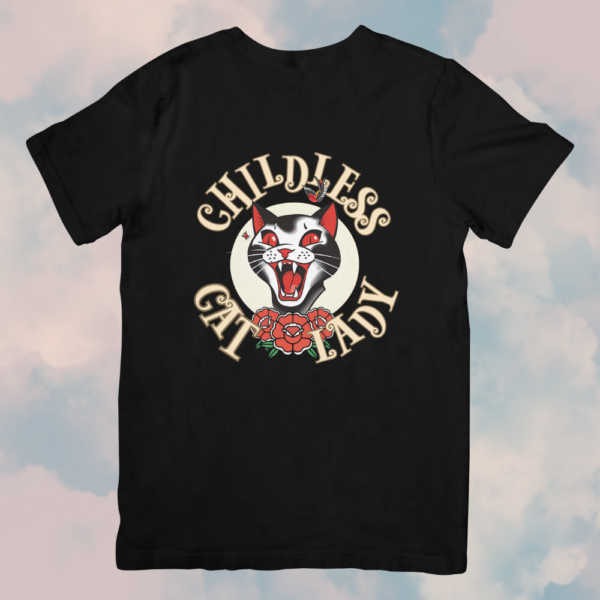 Childless Cat Lady Tattoo Style 100%Cotton T-Shirt