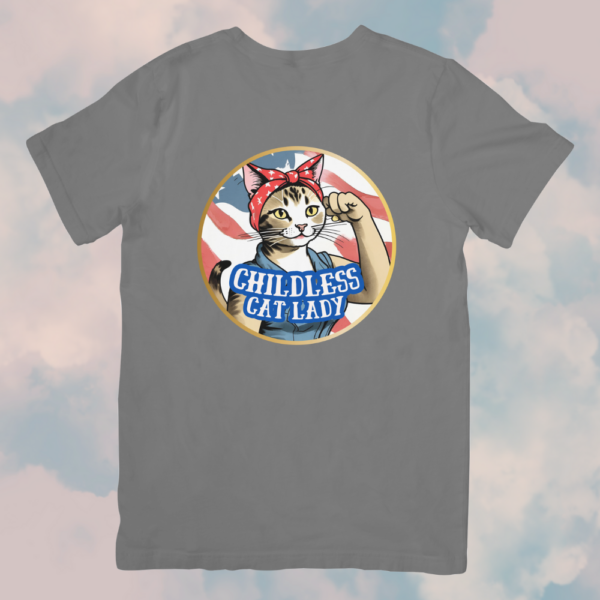 Childless Cat Lady Rosie the Riveter 100%Cotton T-Shirt - Image 4